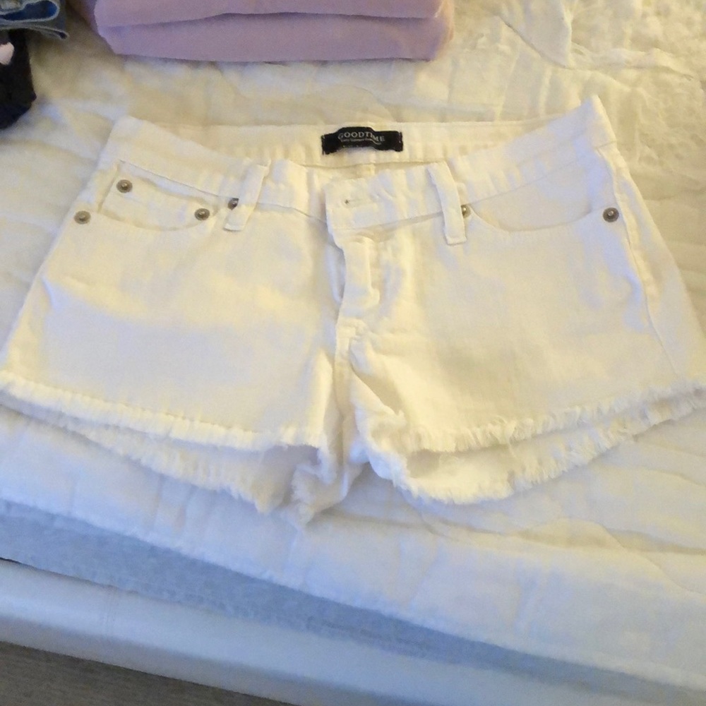 White cut off jean shorts